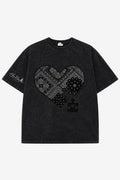 THE MISSING HEART ACID WASH TEE  | HERMODA