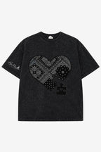 THE MISSING HEART ACID WASH TEE  | HERMODA