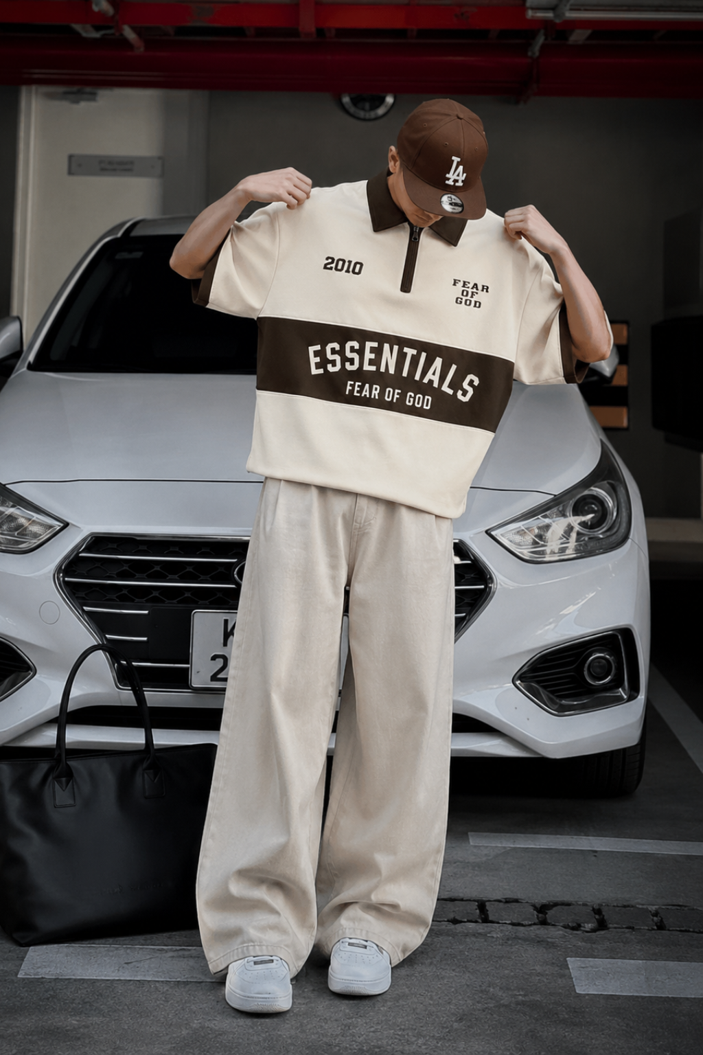 LEGACY VARSITY POLO TEE - CREAM - UNISEX