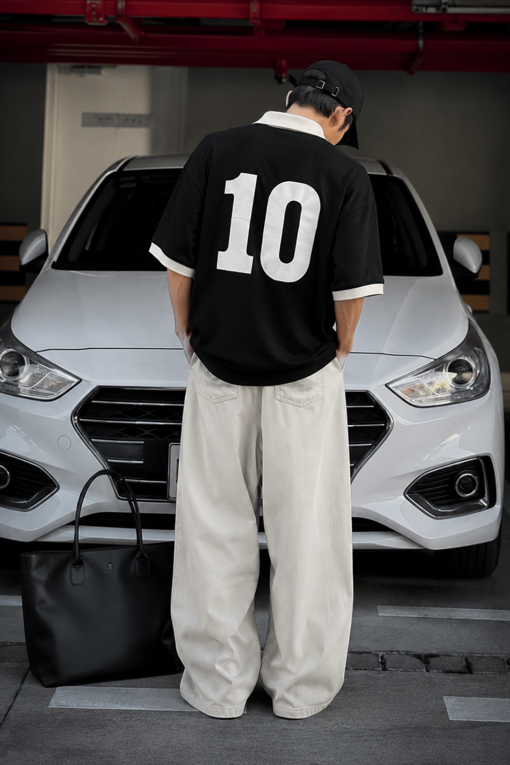 LEGACY VARSITY POLO TEE - BLACK - UNISEX