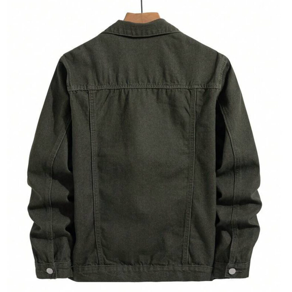 BOTTLE GREEN DENIM JACKET - UNISEX