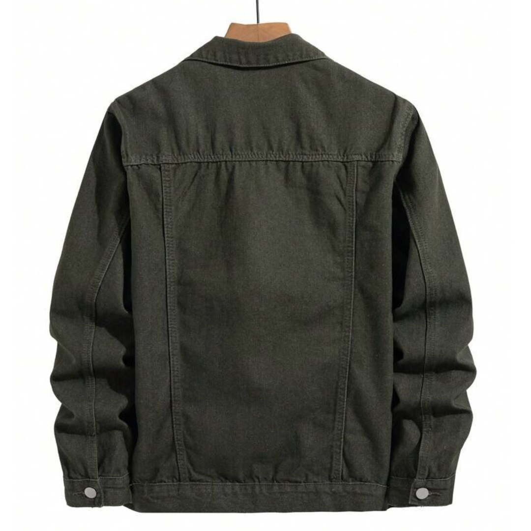 BOTTLE GREEN DENIM JACKET - UNISEX