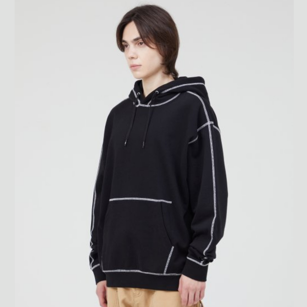 WHITE CONTRAST BLACK HOODIE