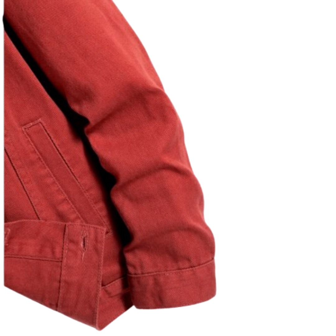 SHARP RED DENIM JACKET - UNISEX