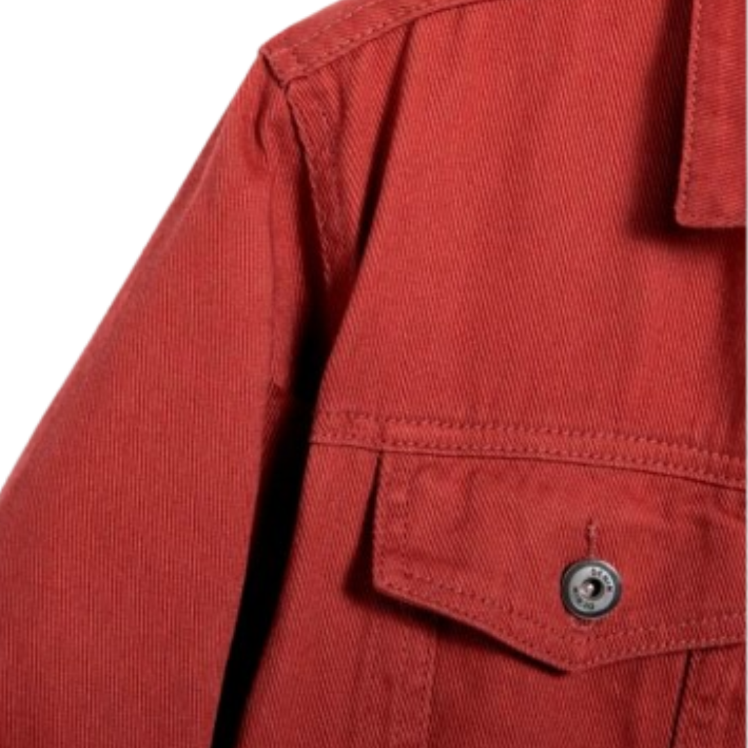 SHARP RED DENIM JACKET - UNISEX