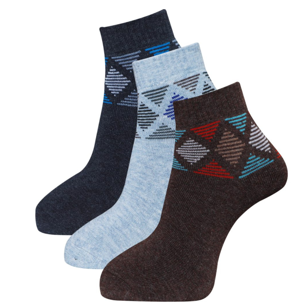 MENS PRINTED TEXTURED HALF ANKLE SOCKS