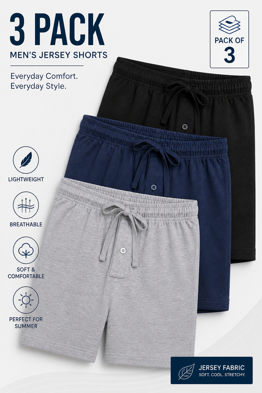 Combo Of 3 OffDuty Basic Comfort Shorts