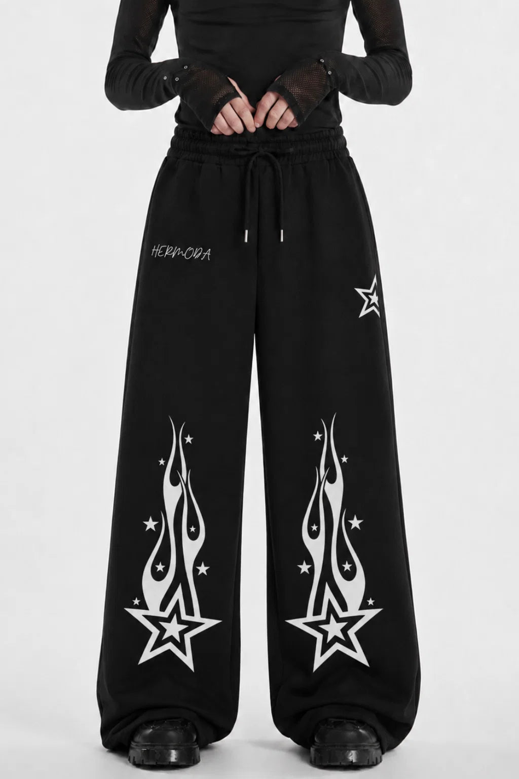 LUCKY STAR BAGGY TROUSER | BLACK | HERMODA