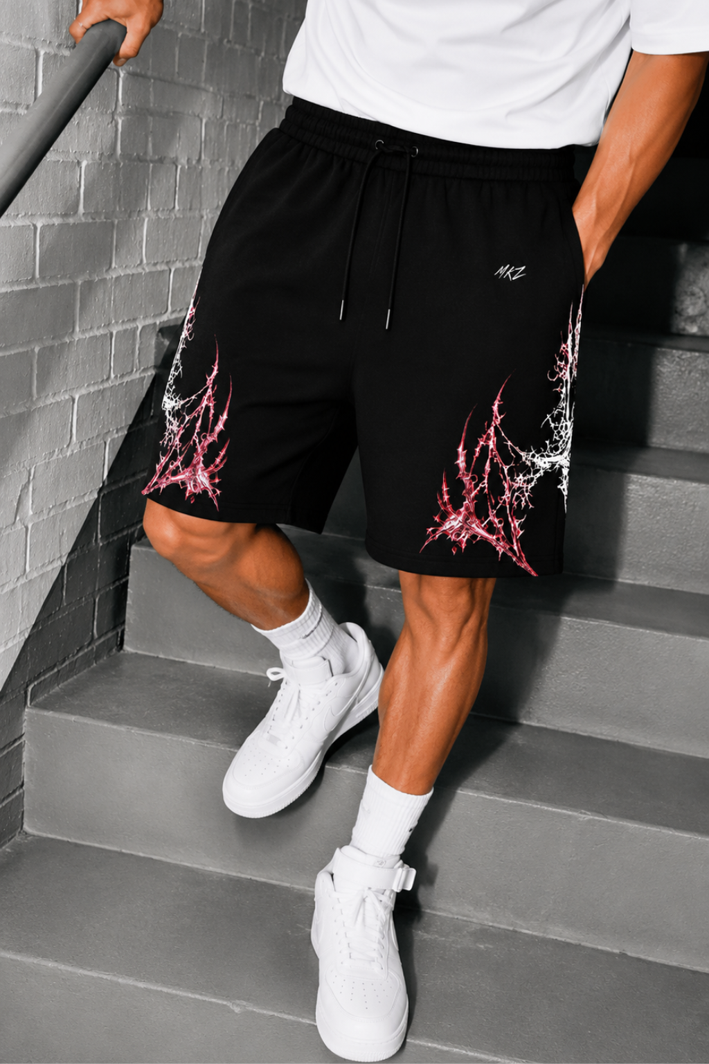 SURGERY GRAPHIC JERSEY SHORTS - BLACK