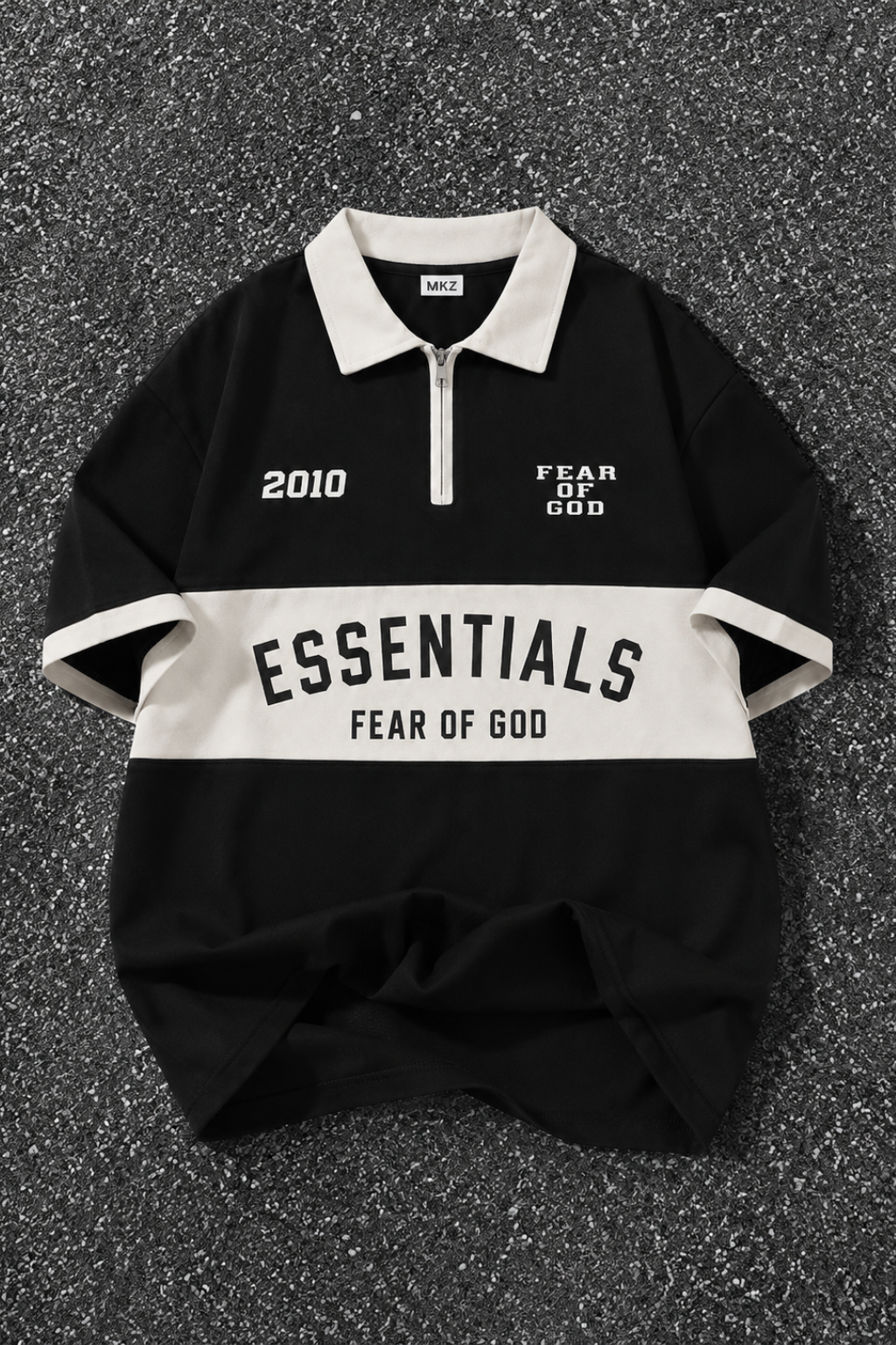 LEGACY VARSITY POLO TEE - BLACK - UNISEX