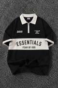 LEGACY VARSITY POLO TEE - BLACK - UNISEX