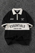LEGACY VARSITY POLO TEE - BLACK - UNISEX