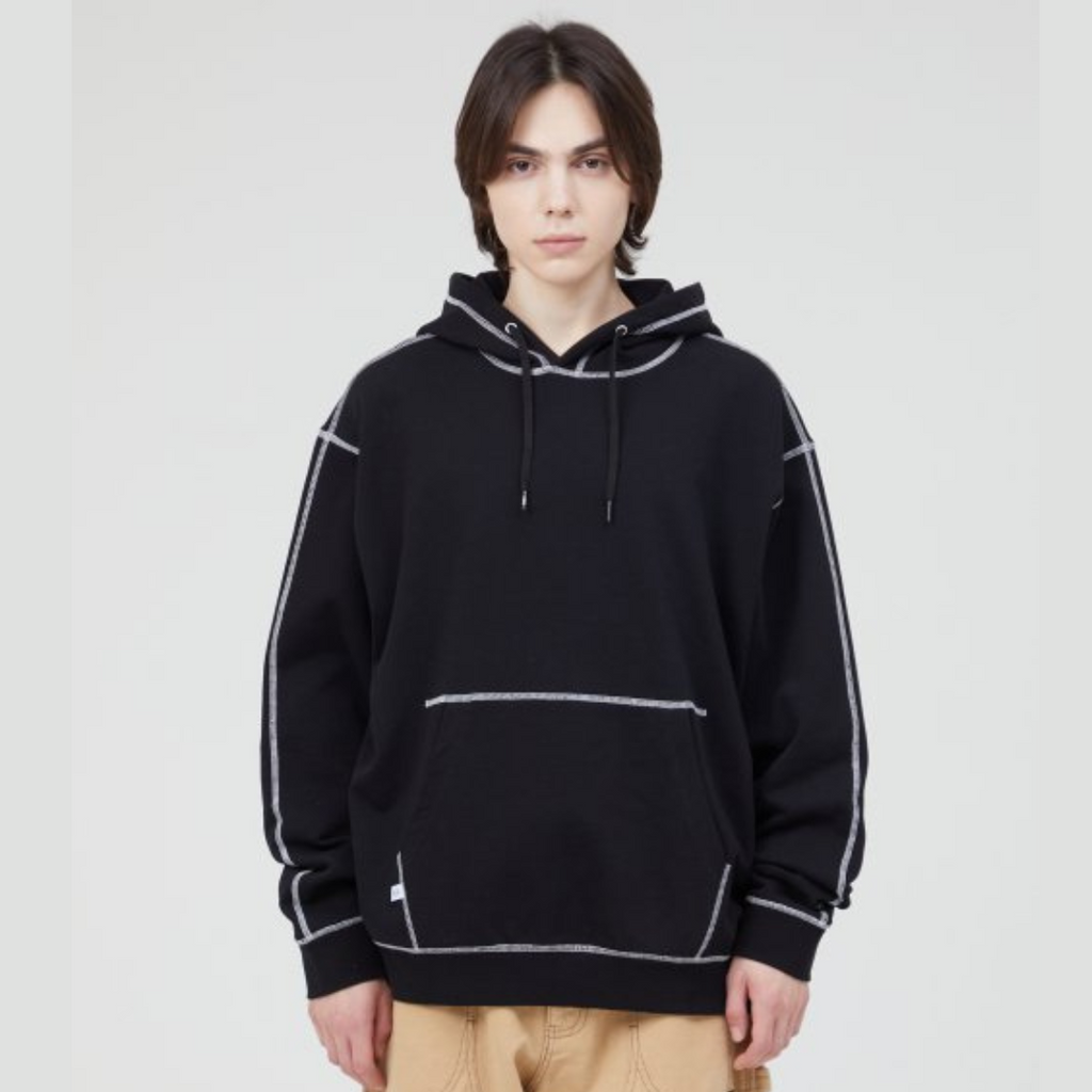 WHITE CONTRAST BLACK HOODIE