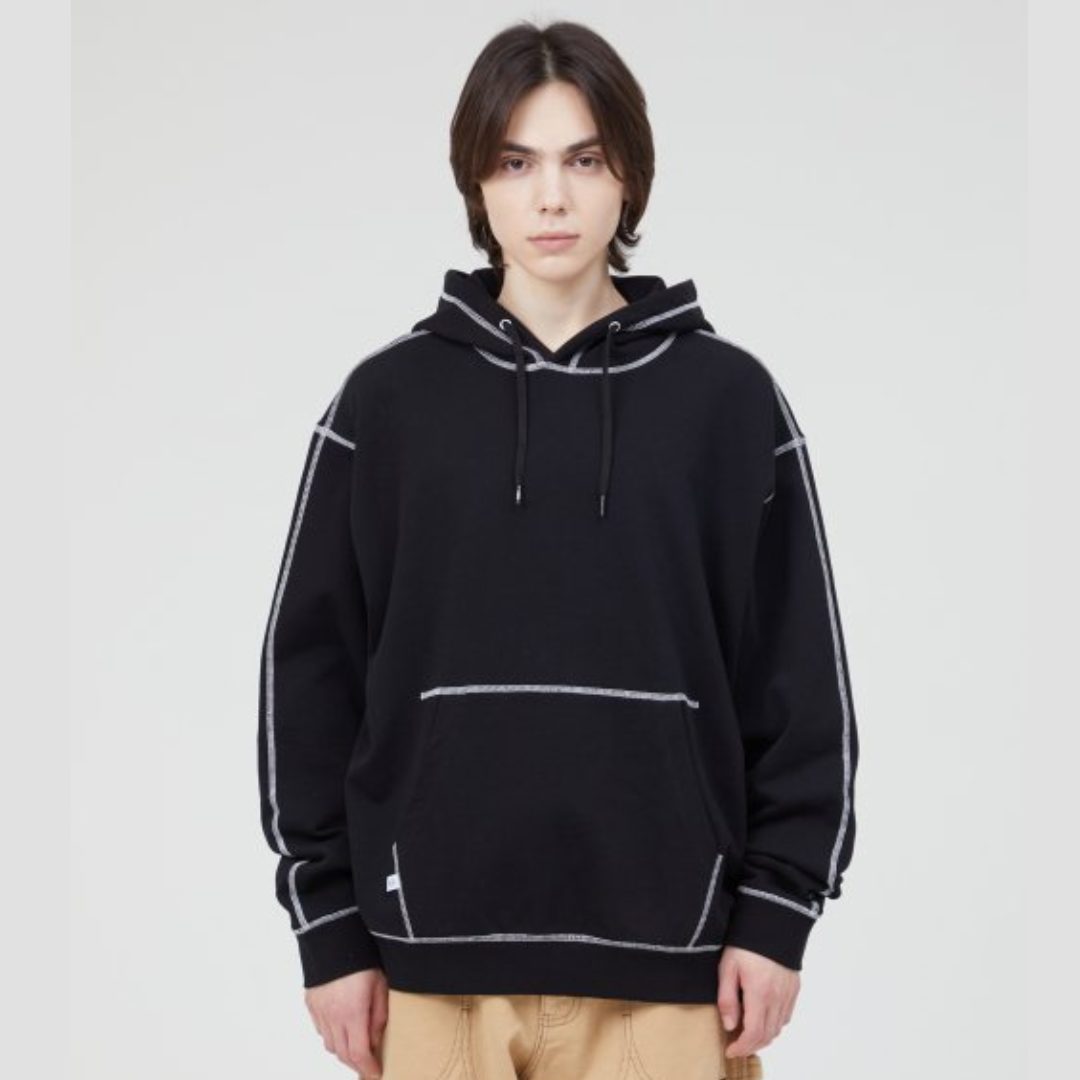 WHITE CONTRAST BLACK HOODIE