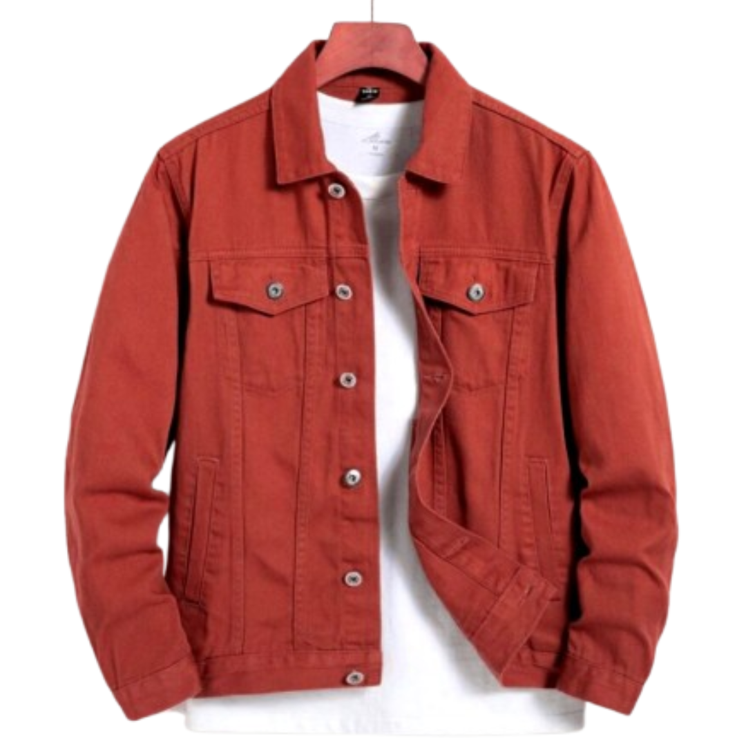 SHARP RED DENIM JACKET - UNISEX