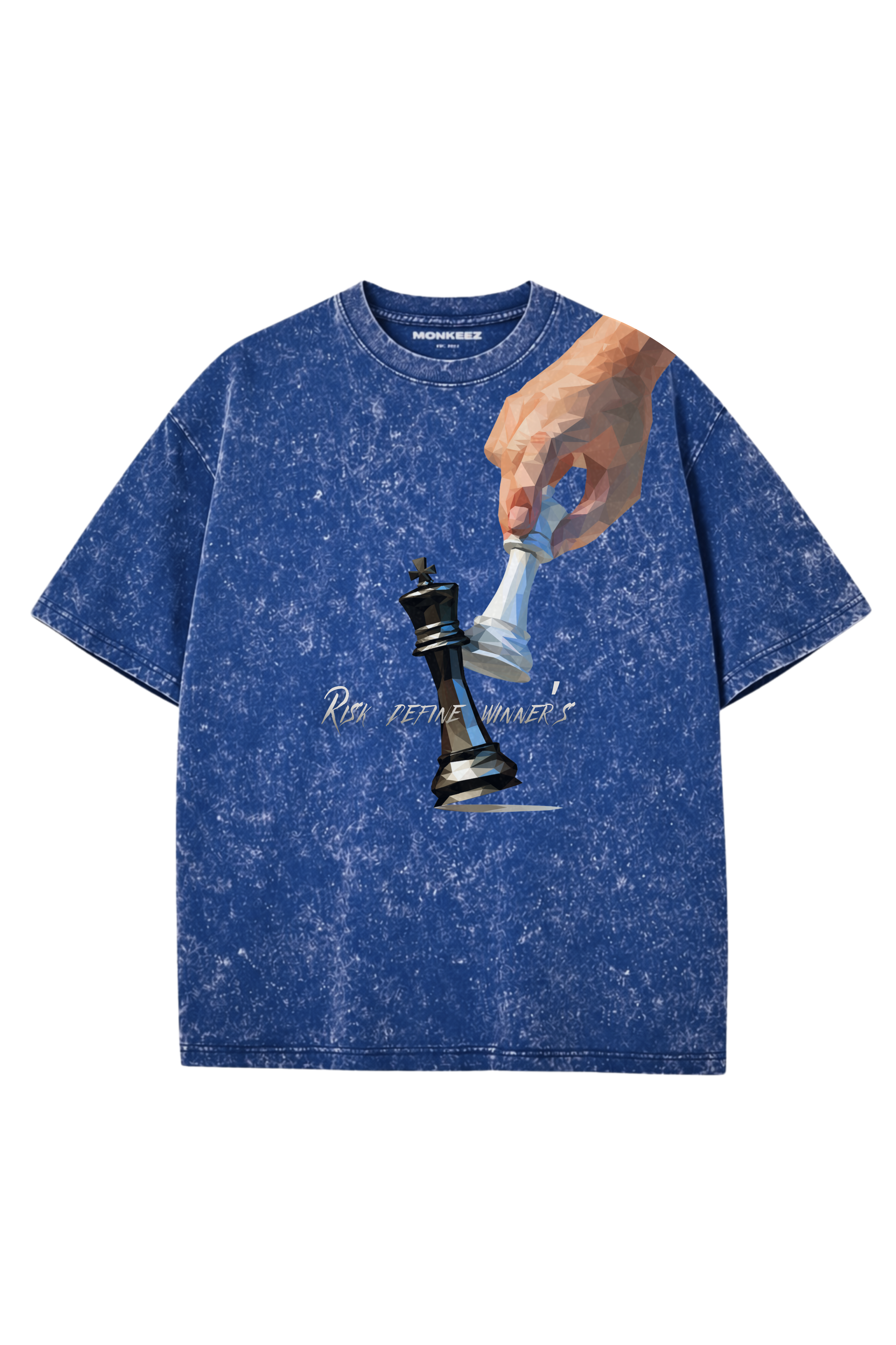 Acid Wash Winner's Move Oversized Tee - Royal Ink - Unisex