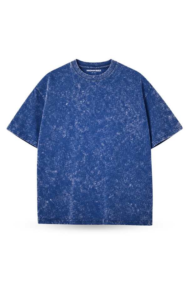 Acid Wash Oversized Tee - Royal Ink - Unisex