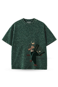Acid Wash Soul Melody Oversized Tee - Pine Shadow - Unisex