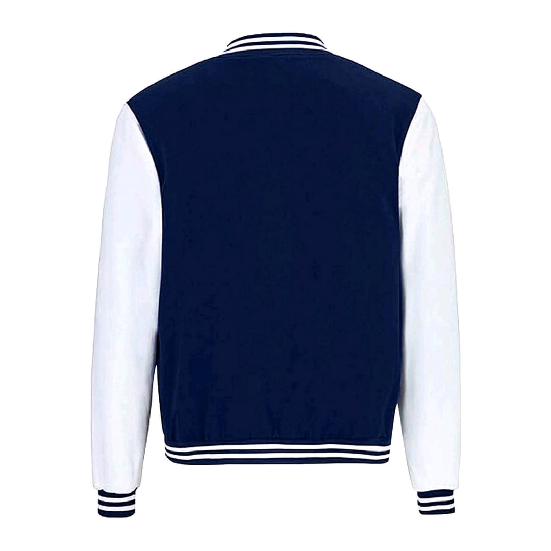 NAVY BLUE AWESOME 99 PRINTED VARSITY JACKET