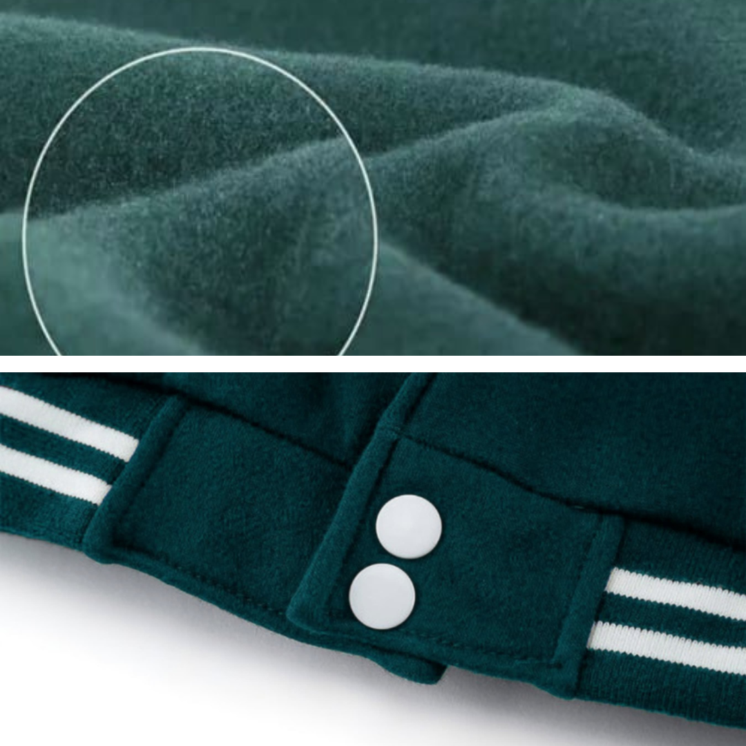 DARK GREEN VARSITY JACKET