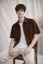 COMBO OF 2 - French Terry Minimalist Korean Shirt - Black/Brown
