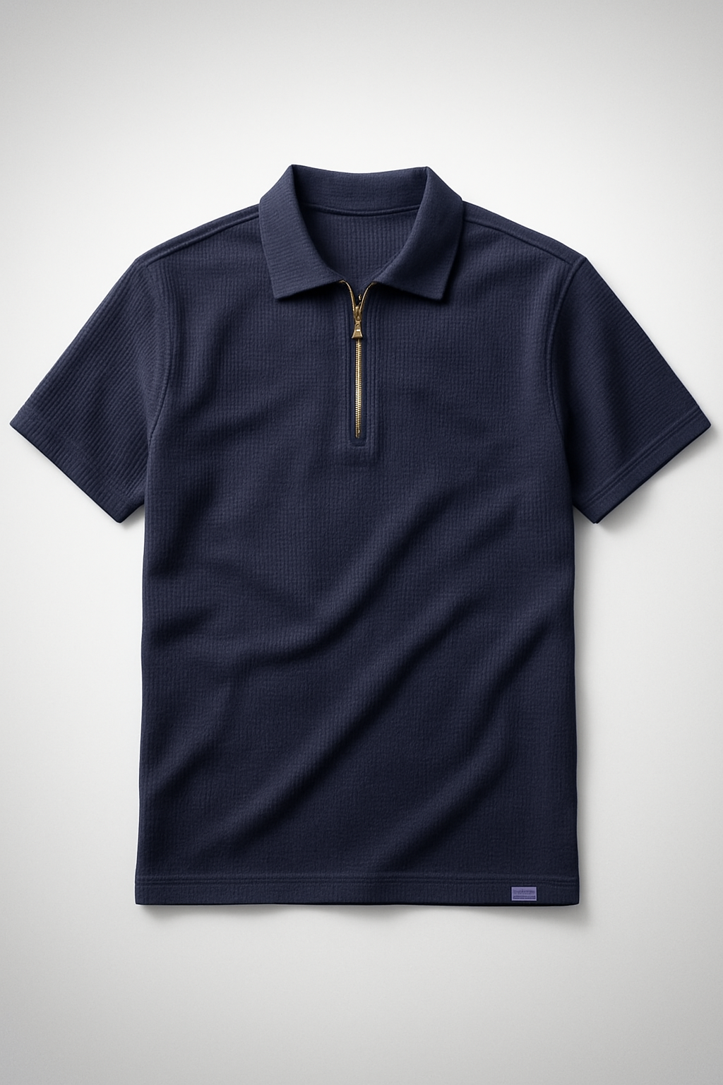 Thermal Line Half-Zipped Polo Shirt - Navy Blue