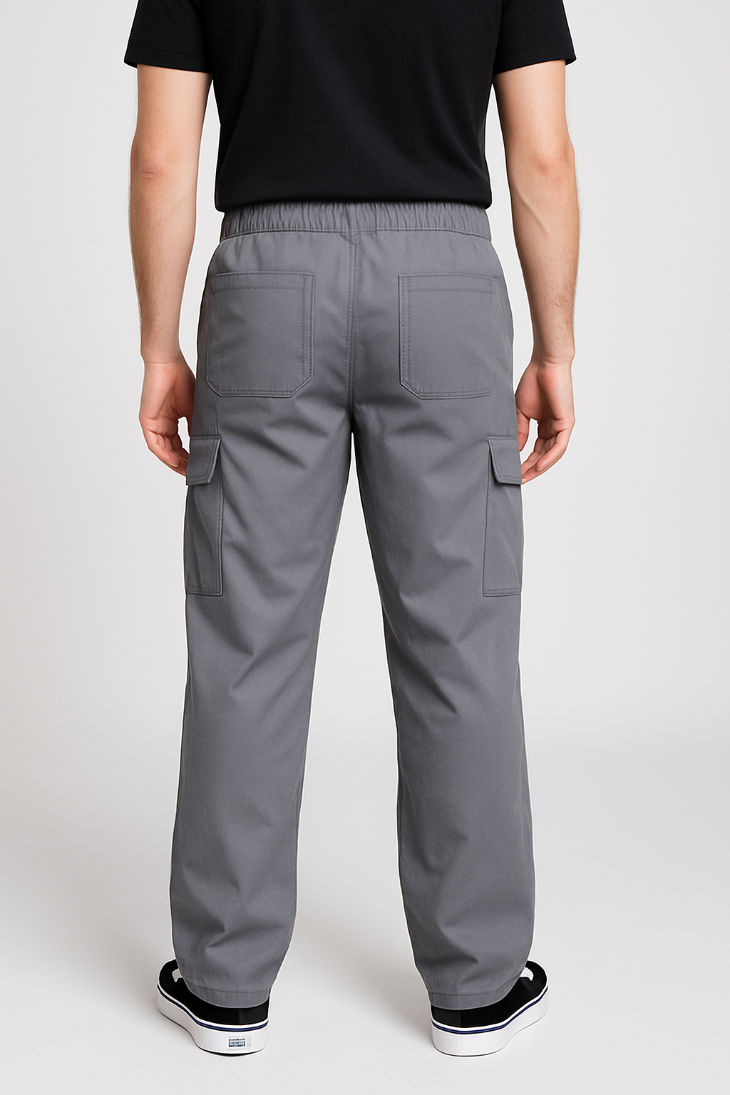 Dark Gray Imported Loose Bottom Power Stretch Cargo Trouser