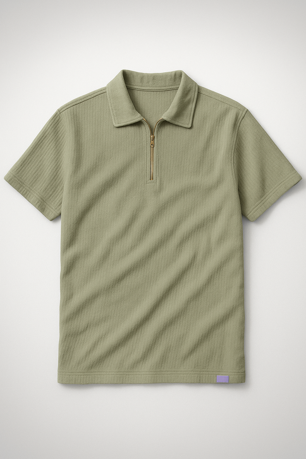 Thermal Line Half-Zipped Polo Shirt - Pista Green