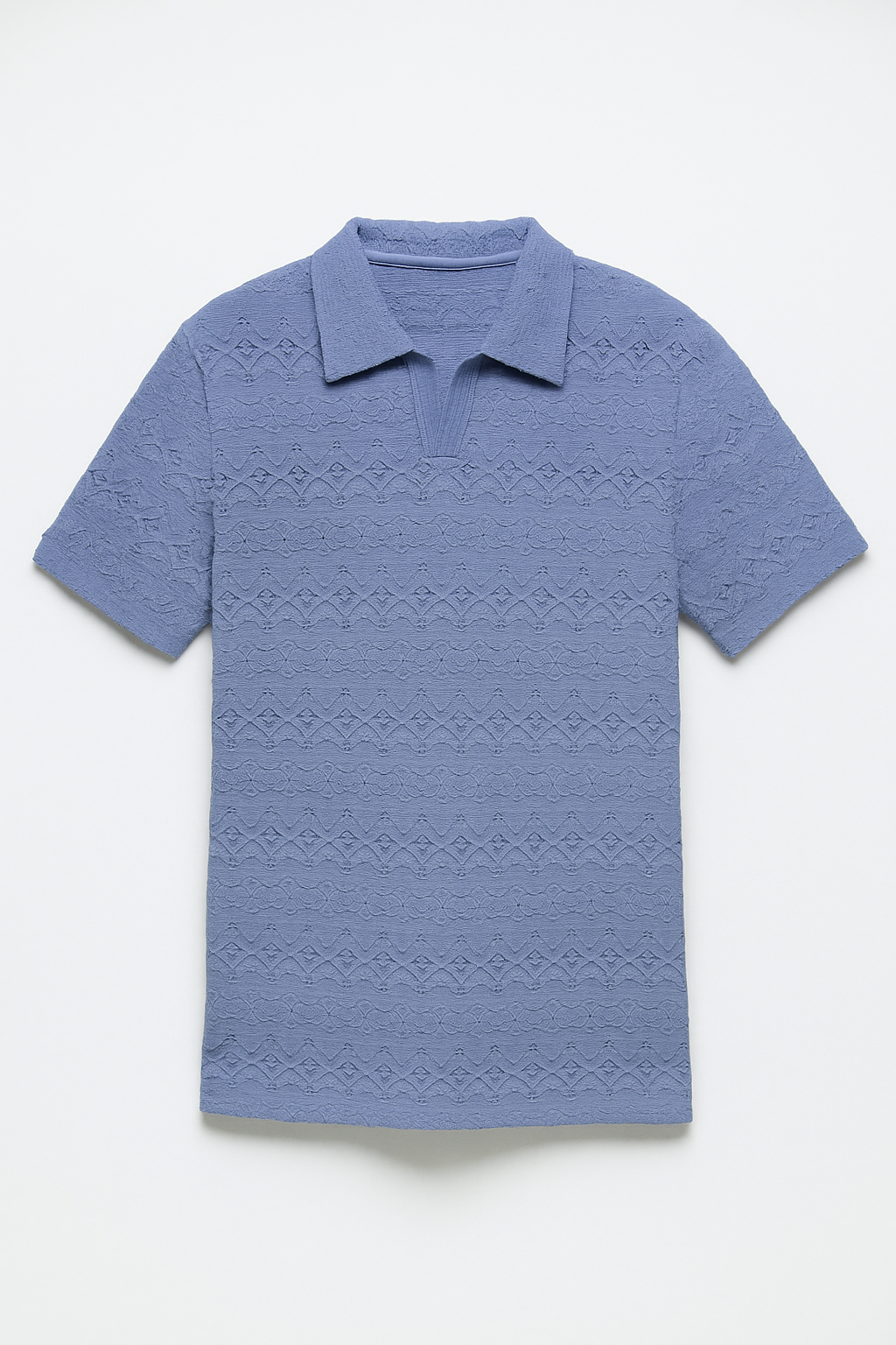 JOHNY COLLAR KNITTED EMBOSED POLO - BLUE (JP#2)