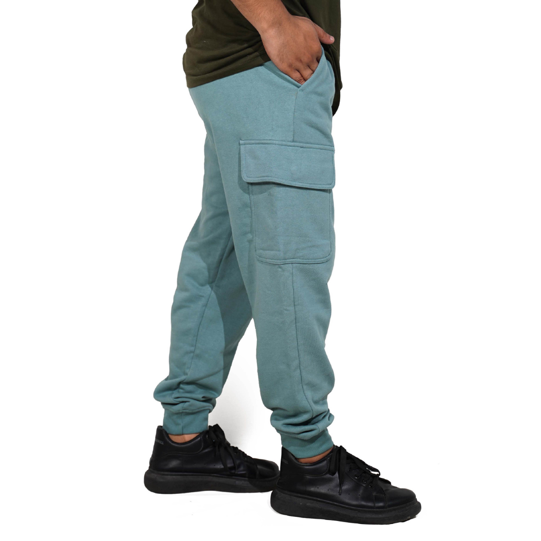 TEAL GREEN STRAIGHT CARGO TROUSER