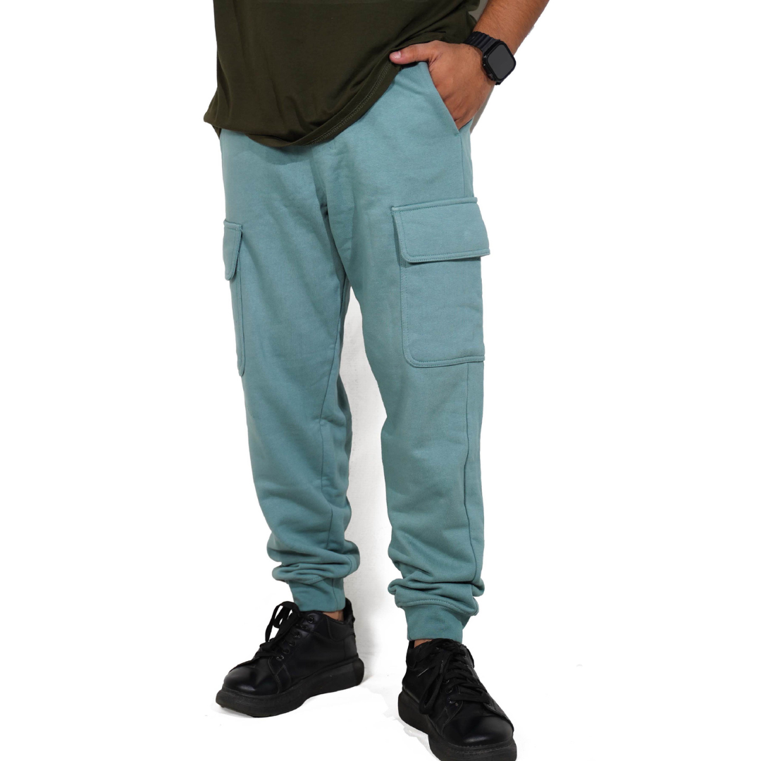 TEAL GREEN STRAIGHT CARGO TROUSER