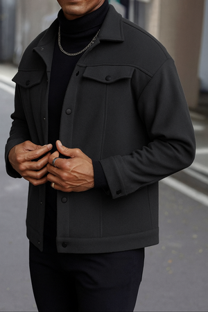 Charcoal Korean Minimalist Jacket - Unisex